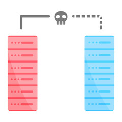 server virus for cybercrime color illustration