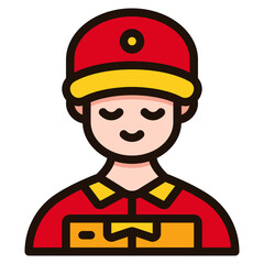 delivery man filled outline icon