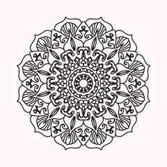 Vector round abstract circle. Mandala style.