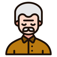 old man filled outline icon