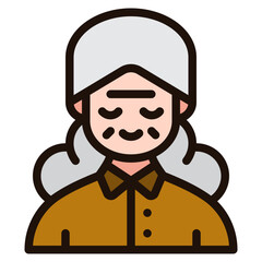 old woman filled outline icon