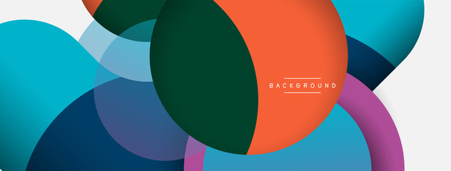 Fototapeta premium Circle and round shapes abstract background. Vector illustration for wallpaper banner background or landing page