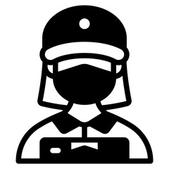 delivery woman glyph icon