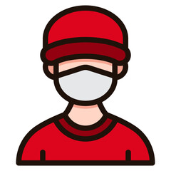 boy filled outline icon