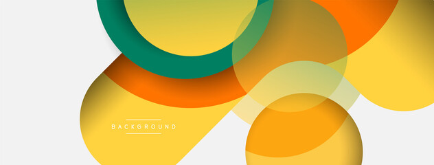 Fototapeta premium Vector round shapes circles minimal geometric background. Vector illustration for wallpaper banner background or landing page