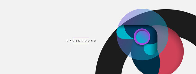 Vector round shapes circles minimal geometric background. Vector illustration for wallpaper banner background or landing page