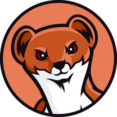 Head of Weasel Cartoon Character Design