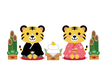 年賀状素材　2022年　寅年
