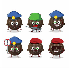 A dedicated Police officer of chocolate gummy candy H mascot design style