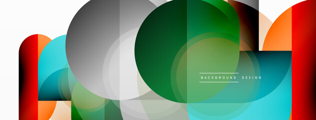Fototapeta premium Creative geometric wallpaper. Minimal circle triangle and square line abstract background. Vector illustration for wallpaper banner background or landing page