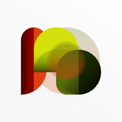 Obraz premium Round triangle shapes lines and circles. Geometric vector illustration for wallpaper banner background or landing page