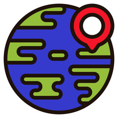 globe filled outline icon