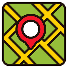 street map filled outline icon