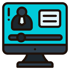 online lesson filled outline icon