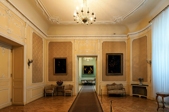 Interior of the living room of  the Potocki Palace in Lviv, Ukraine.