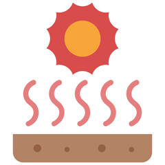 heat wave flat icon