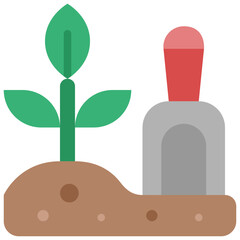 planting flat icon