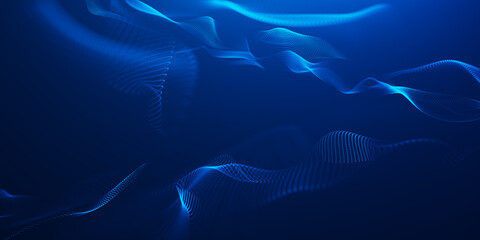 Abstract particular digital background hi-tech and scientific technology data line connect. particular wave dynamic mesh big data technology illustration background. 3d render particular line bg.