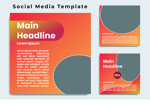 Social media templates with attractive and elegant color variations are suitable for promoting a product or service or others SD17