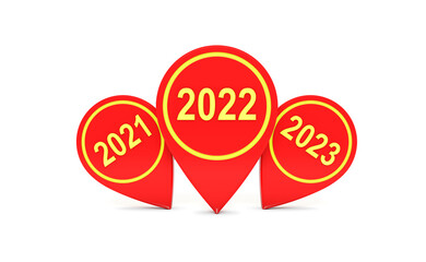New Year 2022 Creative Design Concept - 3D Rendered Image	
