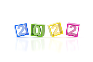 New Year 2022 Creative Design Concept - 3D Rendered Image	
