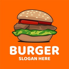 burger logo design icon vector