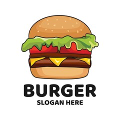burger logo design icon vector