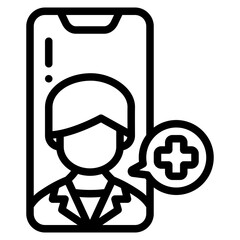 telemedicine outline icon