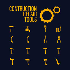 Equipment maintenance Icon set, contruction and repair icon pack, new design and modern style, ready to web and print
