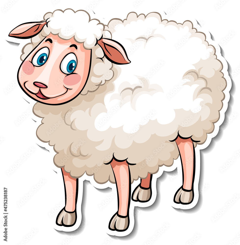 Poster a sheep farm animal cartoon sticker