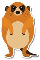 Chubby meerkat animal cartoon sticker