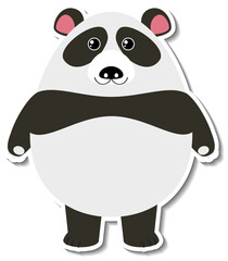 Chubby panda animal cartoon sticker