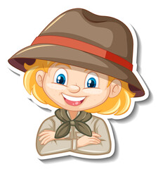 Girl in safari costume cartoon character