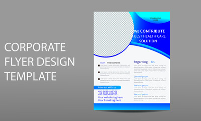 CORPORATE HEALTHCARE FLYER DESIGN TEMPLATE,A4 SIZE ,VECTOR ILLUSTRATION.