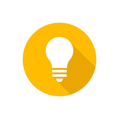 Bulb flat vector button icon