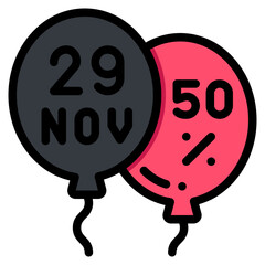 balloons filled outline icon