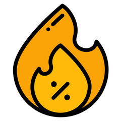 fire filled outline icon