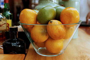 oranges in a glass jar