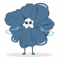 Happy blue scrunchie peace character vector