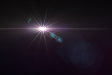 lens flare effect on black blackground