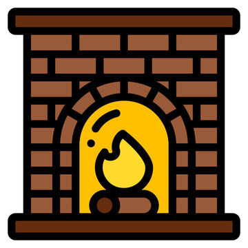 recommend clip art: fireplace filled outline icon