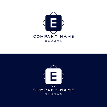 E letter logo, icon, template design.