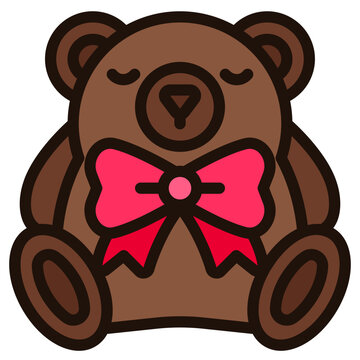 Teddy Bear Filled Outline Icon