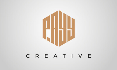 creative polygon PAYY letters logo design, vector template