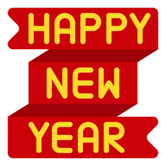 happy new year flat icon