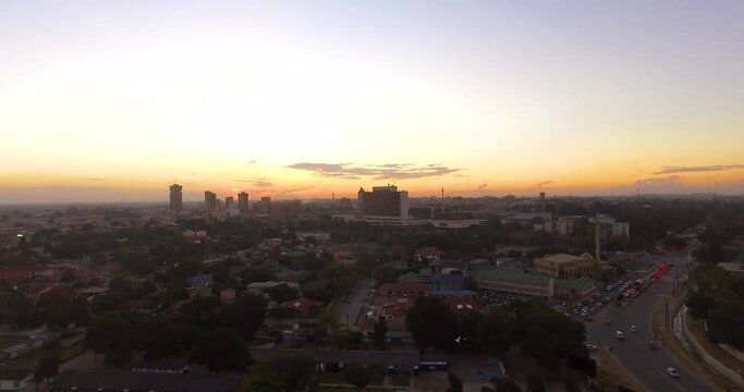 Sunset view of lusaka's kamwala area in Zambia Africa