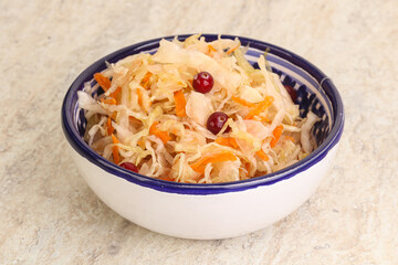 Fermented cabbage - sauerkraut in the bowl