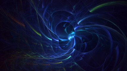 3D rendering abstract blue fractal light background