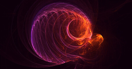 Fototapeta premium 3D rendering abstract red fractal light background