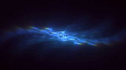 Obraz premium 3D rendering abstract blue fractal light background